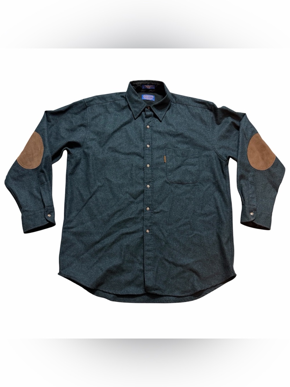 Pendleton Mens 100% Pure Virgin Wool Button Down Trail Shirt- Size Large